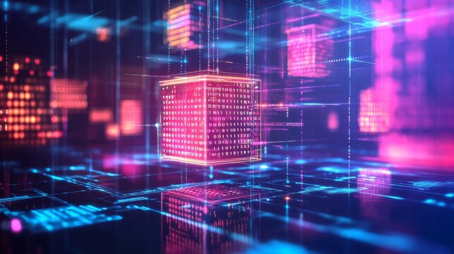 Programming code. Coding or Hacker background. Programming code icon made with binary code. Digital binary data and streaming digital code. Matrix background with digits 1.0. Vector Illustration.