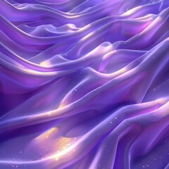 Obraz premium Mesmerizing waves of vibrant purple hues and shimmering light energy flowing and cascading across an ethereal dreamlike and captivating digital art background
