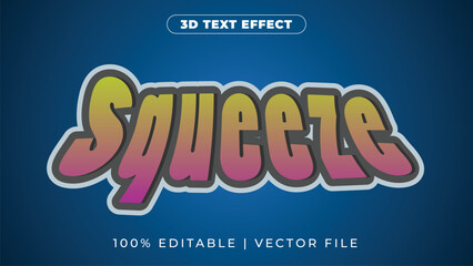 Squeeze 3d text effect editable eps vector text effects retro vintage style