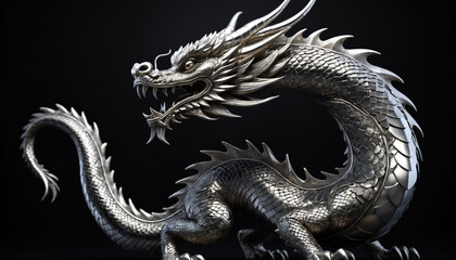 Fototapeta premium Illustration of an ancient Asian dragon