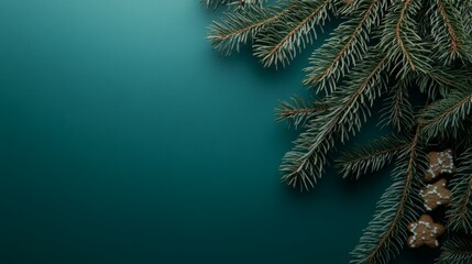 concept of fir with gingerbread copy space