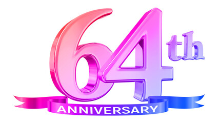 64 Year Anniversary Gradient Number 