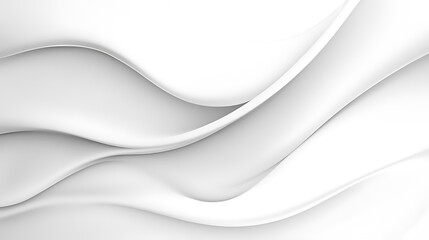 Obraz premium Smooth flowing white abstract 3d render mockup art. AI Generated
