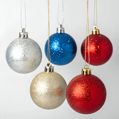 christmas balls on white background