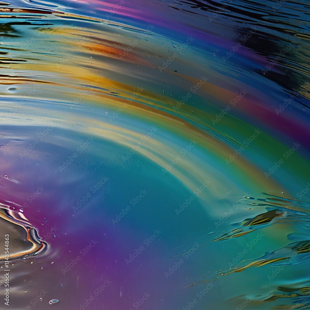 Poster rainbow in water reflection 