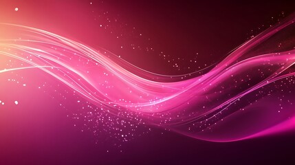 Vibrant pink flowing lines digital painting abstract style.. AI Generated