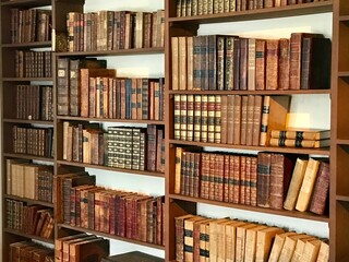 shelves with old books