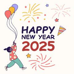 Happy New Year 2025 Vector Illustration