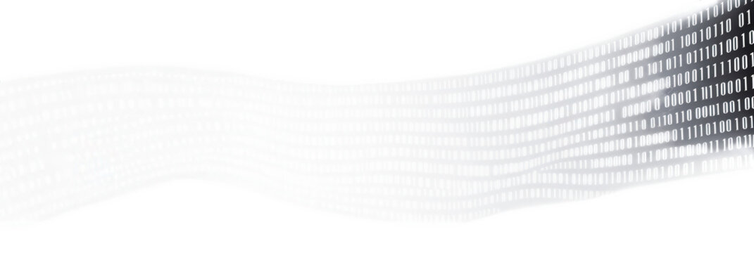 abstract digital background with binary code flowing through a white space