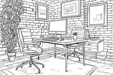 interior of a room silhouette vector art illustration
open and lighting white modern office panoramic vision. front view. flat vector art illustration
