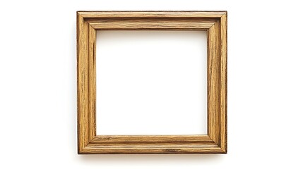 Wooden frame mockup, centrally positioned, wide shot photo on white backdrop.. AI Generated