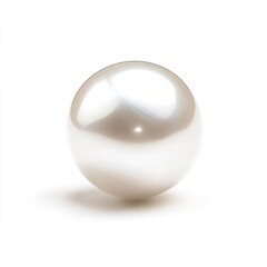 Lustrous Isolated Pearl on Clean White Canvas - A Touch of Elegance for Beauty and Fashion