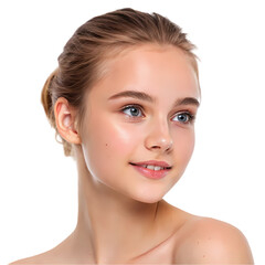 Fototapeta premium Beautiful Woman with Perfect Skin, Ready for Spa Treatments