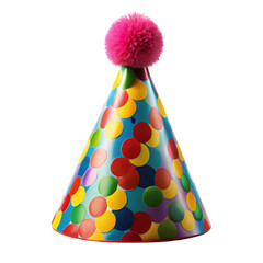 Colorful Party Hat with Pom-Pom Accent