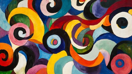 Fototapeta premium Vibrant swirling colors abstract painting illustration modern style. AI Generated