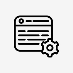 Icon Line gear setting web browser. Technology and system concept,  Outline style.
