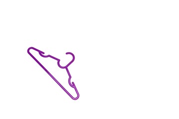 Purple Plastic Hanger on Clean White Background