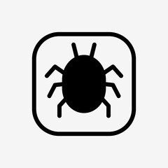 Icon Bug malware button. Technology and system concept,  Semi Solid style.