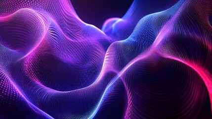 Fototapeta premium Abstract Purple And Blue Digital Wave Forms