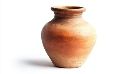Clay terracota Vase on isolated on white background.