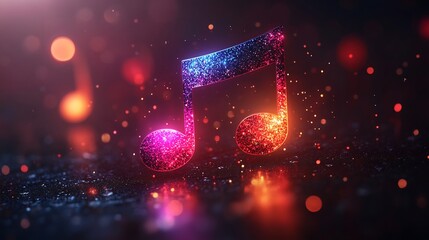 Bold and vibrant music note icon isolated on a transparent background ideal for music apps streaming platforms and entertainment branding