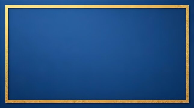 Elegant Blue Background with Golden Frame, Luxury Design Element for Invitations, Presentations, or Branding