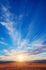 Undisturbed Serenity - Hypnotic Blue Sky and Dancing Clouds with a Dash of Evening Sunshine