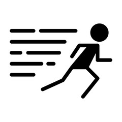 Design Illustration vector graphic of running man icon with glyph style. Suitable for UI, mobile design, web design, etc.