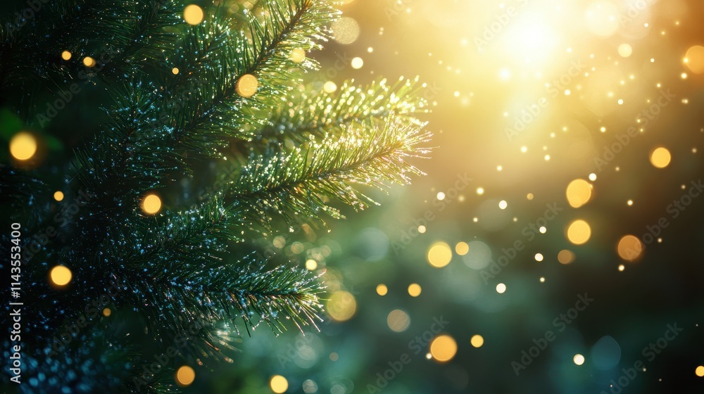 Poster Bokeh from chrismas tree ,beautiful color for background.