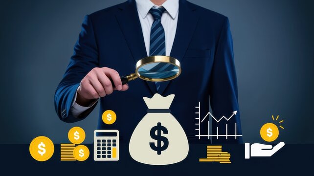 Businessman Analyzing Financial Data and Investments