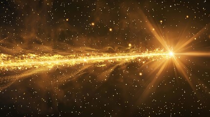 Glowing gamma ray symbol with radiant high-energy beam piercing through dark atmospheric background, emphasizing scientific significance and intensity.
