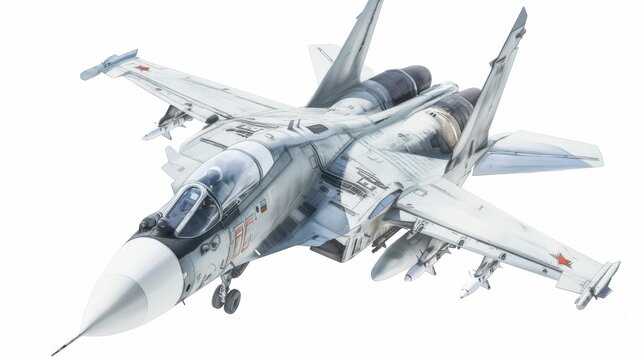 Powerful Su-35 Flanker jet, poised for flight.  A masterpiece of aviation engineering.  Impressive!