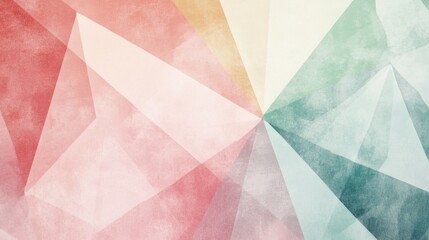 Pastel Geometric Abstract Background, Soft Hues, Triangles, Copy Space