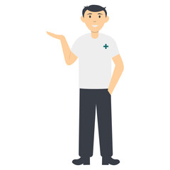 Pharmacist People Character in Cartoon Design. Isolated Vector Illustration