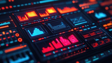 Obraz premium Colorful Data Visualization on a Dark Background for Analysis