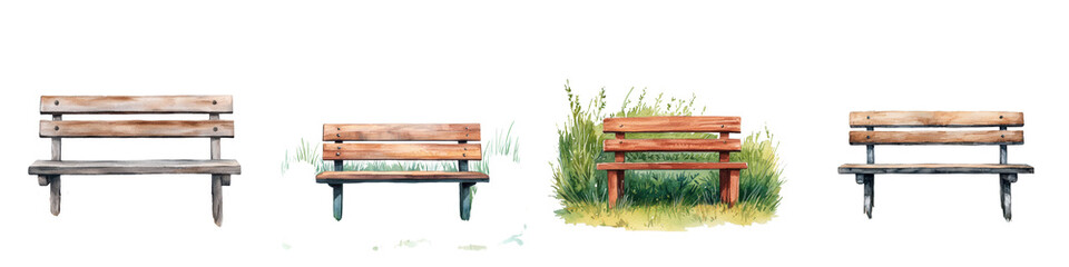 Scenic Wooden Bench in Peaceful Garden with Lush Greenery and Serene Atmosphere