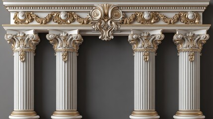 Naklejka premium Elegant Decorative Columns on Transparent Background