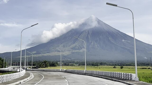 New Road  in Front of mayon volcano in legazpi city albay Philippines