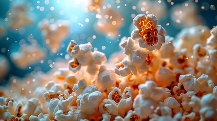 Popcorn floating in the air, cut-out design 