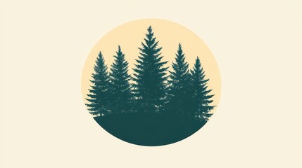 Forest logo icon silhouette symbol plant.