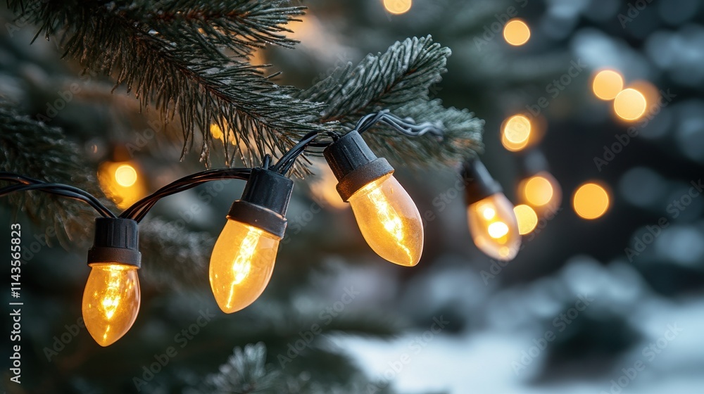 Aufkleber abstract background with warm fairy lights and bokeh effect, creating a festive and cozy atmosphere 