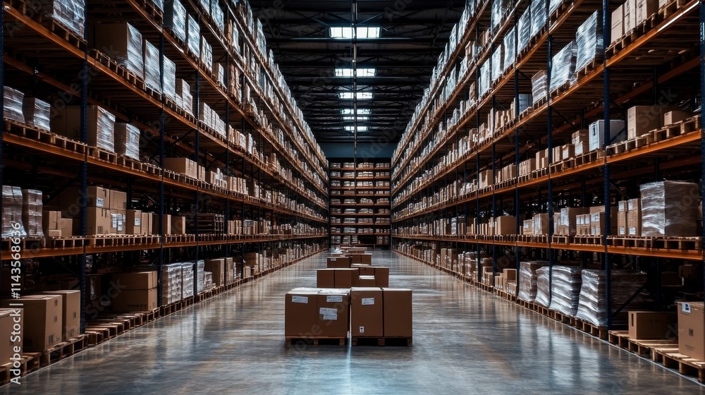 Aufkleber cardboard boxes organized for efficient sorting and distribution.