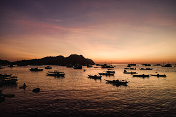 Fisherman village sunset