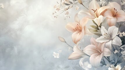 Elegant Pastel Lilies and Delicate Floral Arrangement