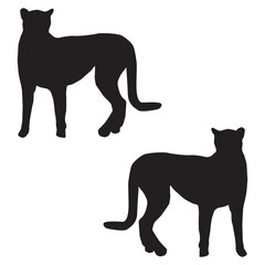 Cheetah Silhouette, Cheetah Vector Silhouette, Cheetah cartoon Silhouette, Cheetah illustration, Cheetah icon Silhouette, Cheetah Silhouette illustration