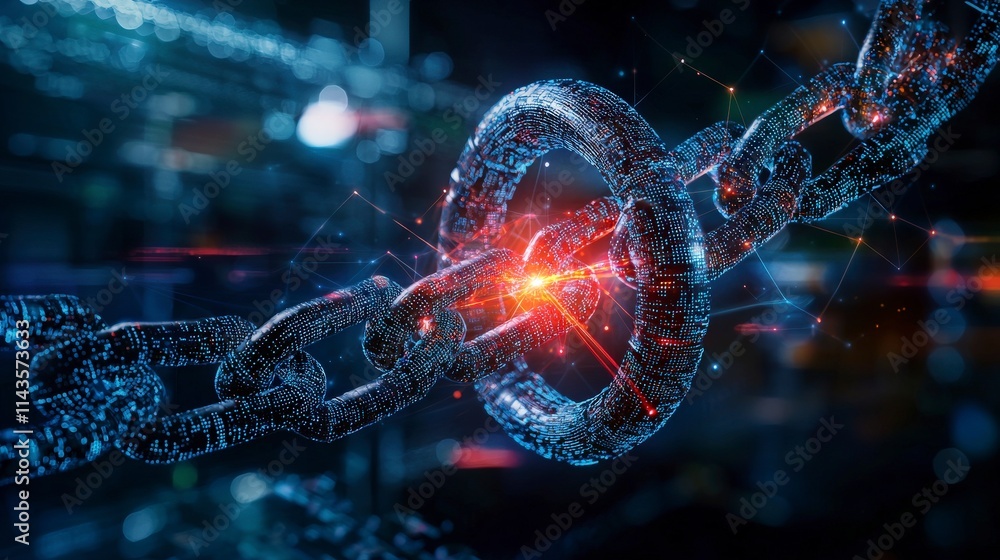 Poster futuristic blockchain innovations in supply chain management technology's impact on the digital envi