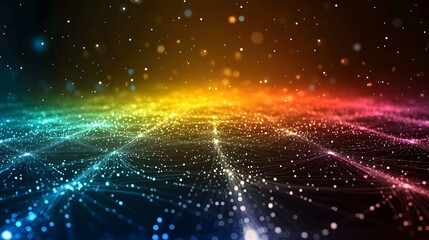 Obraz premium Abstract colorful glowing network.