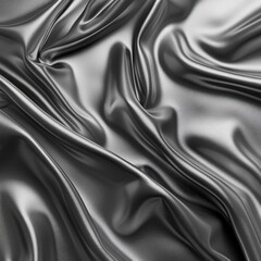 Obraz premium Elegant flowing fabric with a shiny metallic texture and abstract pattern creating a dynamic and luxurious visual backdrop for fashion decor and design projects