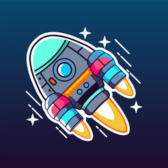 A flat cartoon of young child astronaut