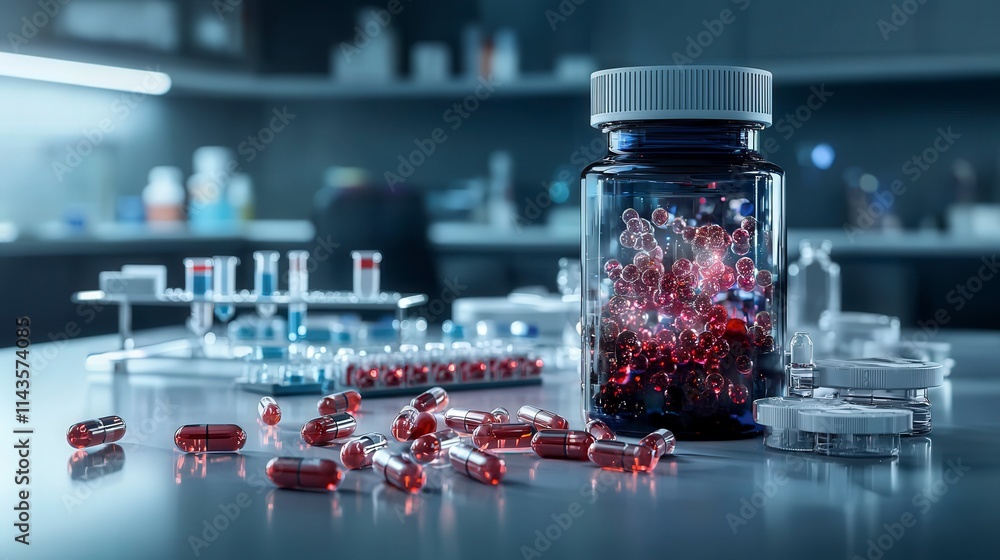 Poster dynamic visualization of pharmaceutical advancements in laboratories engaging insights from a modern